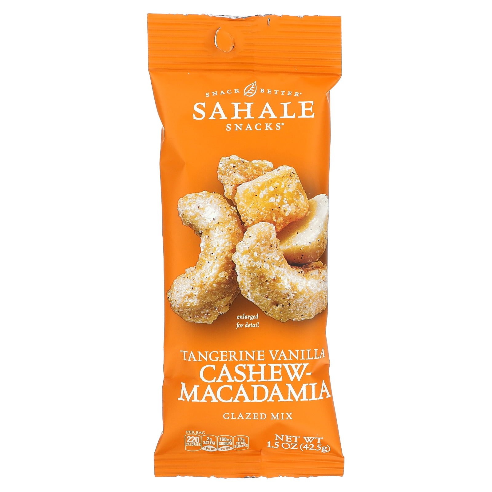 Glazed Mix, Tangerine Vanilla Cashew-Macadamia, 9 Packs, 1.5 oz (42.5 g) Each, Sahale Snacks