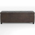 thumbnail image 3 of Pemberly Row 48" Contemporary Faux Leather Ottoman in Brown, 3 of 6