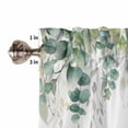 thumbnail image 5 of Half Window Curtain 36 Inches Long, Teal Botanical Window Treatment Curtain Drapes, Sage Green Eucalyptus Leaves Watercolor Small Tier Curtains for Bathroom Over Sink, 27.5"x36", 2 Panels, 5 of 7