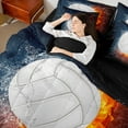 thumbnail image 4 of Castle Fairy Adults Female Men Volleyball Gamer Bedding Comforter Set 7 Pieces,Sport Game Full Bedding Set Lightweight,Abstract Lightning Fitted Sheet Flat Sheet,Luxury Bedroom Decor,Reversible, 4 of 8
