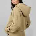 thumbnail image 5 of Rohuuque Women's Zip Up Hoodies Sweatshirt Long Sleeve Solid Color Casual Jacket with Pockets Lightweight Outdoor Sport Sweatshirts Khaki, 5 of 9