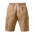thumbnail image 2 of ITSAME Men's Cargo Shorts, Loose Fit Quick Drying Drawstring Elastic Waist Summer Fashion Beach Active Shorts Khaki 3XL, 2 of 9