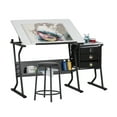 thumbnail image 3 of Studio Designs Eclipse Ultra Center/Drawing Table with Angle Adjustable Top, Storage Drawers with Stool 2 Piece Set, 3 of 11