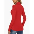 thumbnail image 5 of Women's Turtleneck Long Sleeve Shirts Casual Basic T Shirts Lightweight Base Layer Solid Slim Fit Tops, 5 of 6