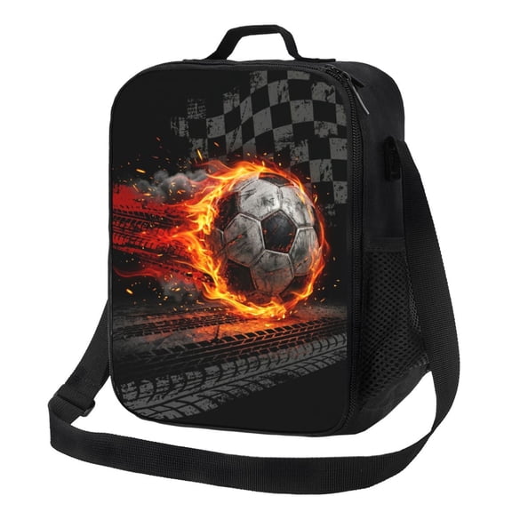 Soccer Ball Sport Lunch Box For Women Men Lunch Bag Cooler Tote Reusable Insulated Lunch Bag Container Gifts For Office Picnic Travel Work