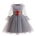 thumbnail image 1 of Moonsky Girls Scary Clown Costume Halloween Princess Fancy Dress Cute Dress Costume Tutu Halloween Clown Cosplay for Girls(150#Light Gray), 1 of 5