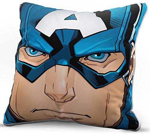 Kids Super Soft 1-Pack Throw Pillow Cover Jay Franco Marvel Avengers Captain America Decorative Pillow Cover Official Marvel Product Measures 15 Inches x 15 Inches