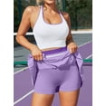 thumbnail image 4 of Charmo Womens Two Piece Tennis Dress High Waist Pleated Tennis Skirt with Shorts Racerback Crop Golf Workout Skirts Sets, 4 of 8