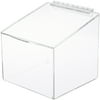 Plymor Clear Acrylic Display Case Box With Angled Top & Hinged Lid, 8" x 8" x 8"
