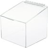 Plymor Clear Acrylic Display Case Box With Angled Top & Hinged Lid, 8" x 8" x 8"