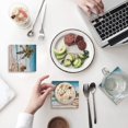 thumbnail image 1 of POGLIP Tropical Palm Tree on Wooden Plank Set of 6 Coaster for Drinks, Absorbent Ceramic Stone Coasters Cup Mat with Cork Base for Home Kitchen Room Coffee Table Bar Decor, 1 of 4