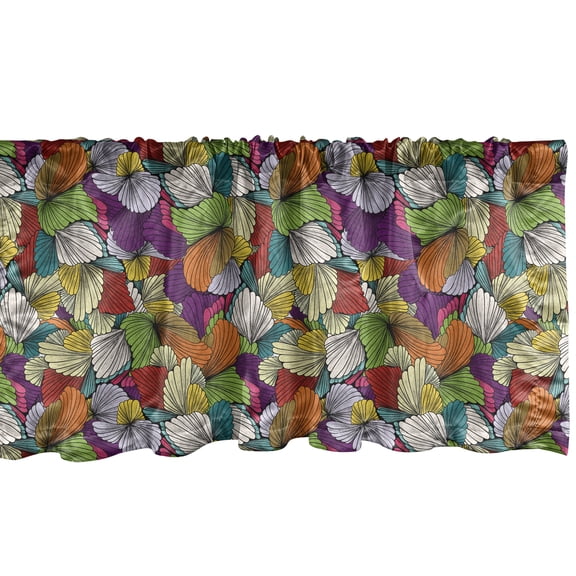 Ambesonne Colorful Window Valance, Rainbow Abstract Ornaments, 54" X 12", Multicolor