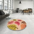thumbnail image 3 of Ahgly Company Indoor Round Patterned Yellow Orange Area Rugs, 8' Round, 3 of 6