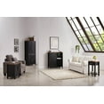 thumbnail image 5 of Duquette 72" Freestanding Kitchen Storage Pantry With Adjustable Shelves & Drawer, Black & Walnut Wood, 5 of 5