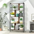 thumbnail image 3 of Giantex Industrial Style Bookshelf, Free Standing Storage Display Shelves, Study Storage Rack, Bookcase w/Dividers, Wood Shelving Unit for Home Office, 3 of 8