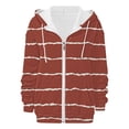 thumbnail image 6 of Women's Black White Striped Zip Hoodie, Lightweight Casual Hooded Sweatshirt with Pockets, Fall Fashion Streetwear for Daily Outings, Vacation, and Club Wear Wine L, 6 of 8