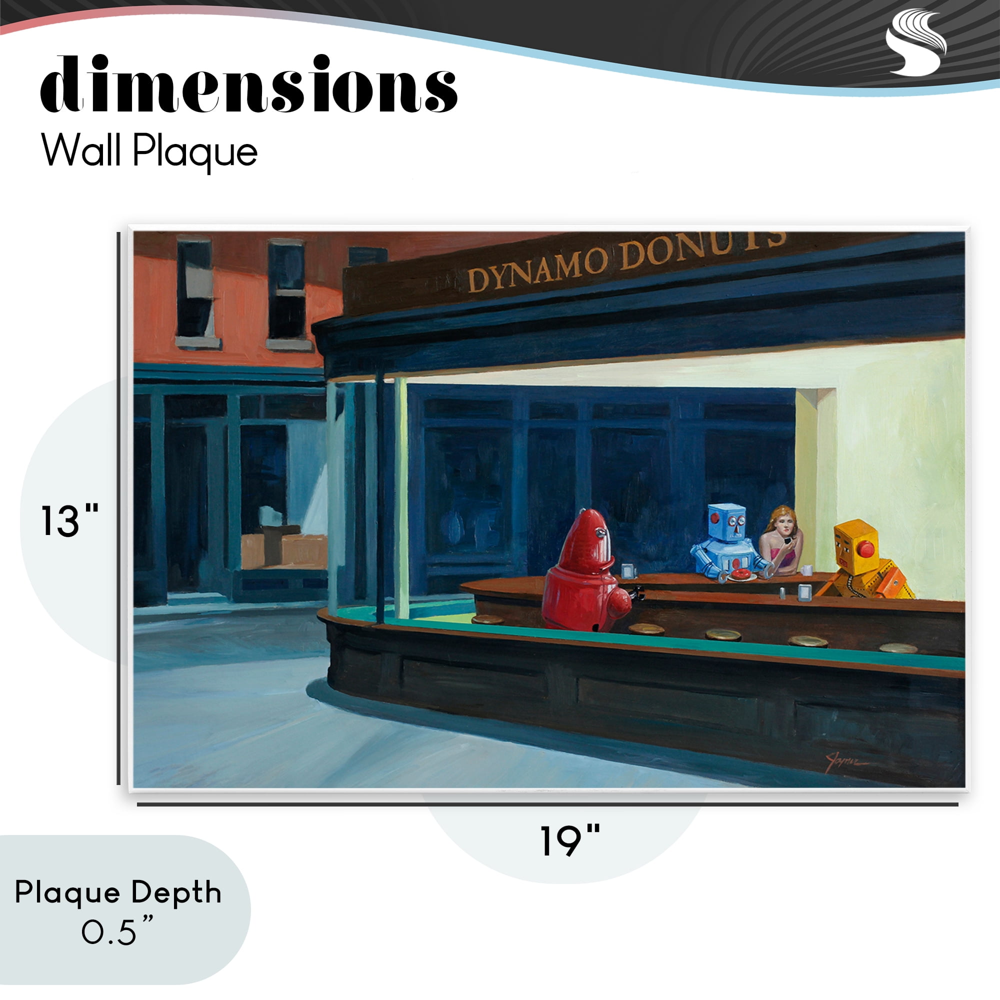 Stupell Industries Robots in Donut Shop Wall Plaque Art, design by Eric Joyner
