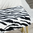 thumbnail image 6 of Home Soft Things Faux Fur Ottoman- Zebra - Gold Leg - 46x16x22", 6 of 8