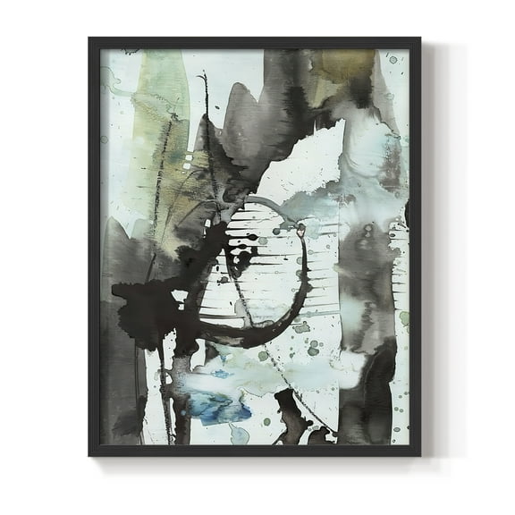 Lyrical Abstract II Framed Print in Black Solid Wood Framed Print No Nail Hanging