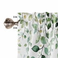 thumbnail image 3 of Valances for Windows Eucalyptus Leaf Watercolor Green Plant Country Valance Rod Pocket Window Treatments Curtains for Kitchen Small Windows Living Room Bedroom Bathroom, 42"x12", 3 of 7
