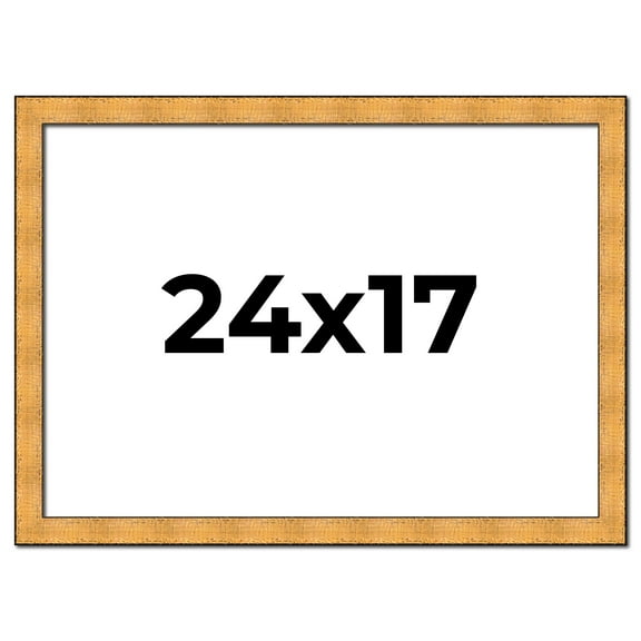 24x17 Frame Gold Rustic Solid Wood Picture Frame | 1.25 Inch Wide Moulding | Rustique Gold