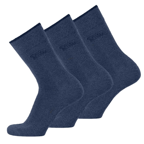camel active Calcetines para hombre, paquete de 3 - Calcetines básicos, algodón orgánico Añil jaspeado 39-42