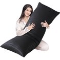Black Full Body Pillow Insert Fluffy Long Bed Pillow for Adults