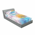 thumbnail image 3 of Dragonfly Bedding Set with Sheet & Covers, Beetle Dragonfly Bird Shapes over Geometrical Angled Bound Triangle Forms Graphic, Printed Bedroom Decor 2 Shams, 4 Sizes, Multicolor, by Ambesonne, 3 of 3