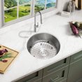 thumbnail image 6 of KBFmore Classic 18 inch 18 Gauge Round Undermount Single Bowl Kitchen Sink with Strainer and Grid, 6 of 11