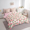 thumbnail image 4 of Manfei Cute Pink Cherry 7-Piece Twin Bedding Sets for Kids, Cartoon Orange Abstract Bedding Comforter Set, Kawaii Summer Fruit Reversible Sheet Sets, Lightweight Room Decor, 4 of 8