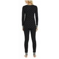 thumbnail image 2 of JANE & BLEECKER Women's 2-Piece Thermal Pajama Set (Black Print, X-Large), 2 of 3