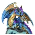 thumbnail image 4 of Metallic Blue Iridescent Dragon On Faux Geode Rock Quartz Crystal Cove Figurine, 4 of 9