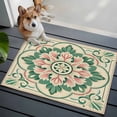 thumbnail image 4 of Pink Green Flower Large Area Rugs for Bedroom Living Room, Soft Non Slip Carpet Bedside Rug, Elegant Spring Floral Abstract Art Rectangular Floor Cover Kitchen Accent Rug 2'x3' for Dining Room/Office, 4 of 9
