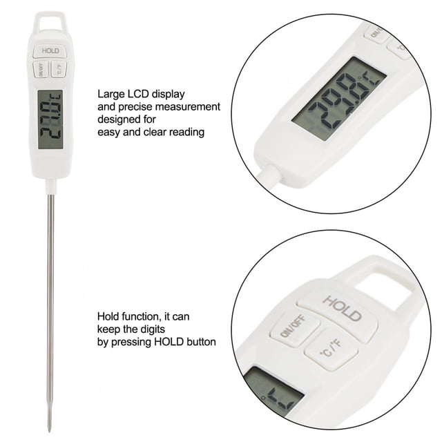 Termómetro Digital Para Alimentos Líquidos Cocina Cocina BBQ Grill Temp Tester Resistente PREMIUM ABS ACERO INOXIDABLE MEDICIÓN PRECISA USO VERSÁTIL