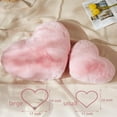 thumbnail image 3 of Heart Pillow, Pink Heart Pillows, Love Pillow Gifts, 14X17 Inch Large Heart Shaped Pillows, Faux Rabbit Fur Coquette Room Decor Throw Pillows, Living, Bedroom, Indoor Outdoor, 3 of 9