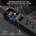 thumbnail image 3 of Surge Protector Power Strip with 5 AC Outlets and 3 USB Ports (1 USB-C), 1680J Surge Protection, Compact Design for Home and Office Use, 3 of 6
