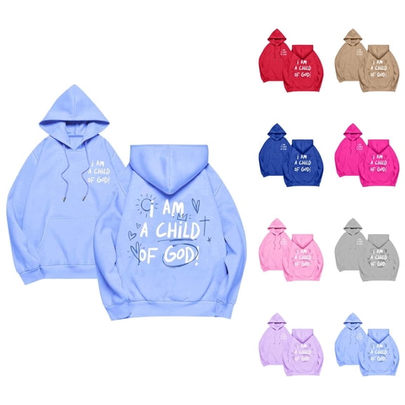 Cute Christian Hoodie for Women 2025 Long Sleeve Y2K Graphic Christian Hooded Sweatshirt with Pockets Pullover Top