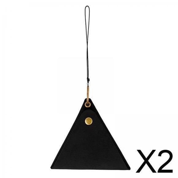 2x Bolsas Colgantes Para El Cuello De Cuero Sintético Decorativo Con Cordón Extraíble Para Monedero, Color Negro