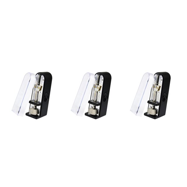 Transemion Exquisite Guitar Compact Rhythm Metronome Universal Plastic Tick-tock Tuner Classroom Violin Musical Equipment 11*3.5*5cm 3Set