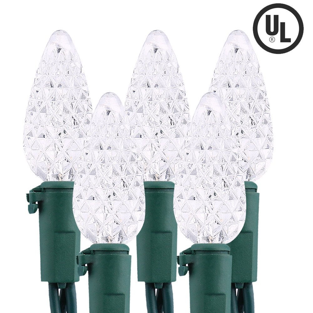 Brizled Led Christmas Lights Faceted C6 LED, 33ft 100 LED Bulbs, 120V