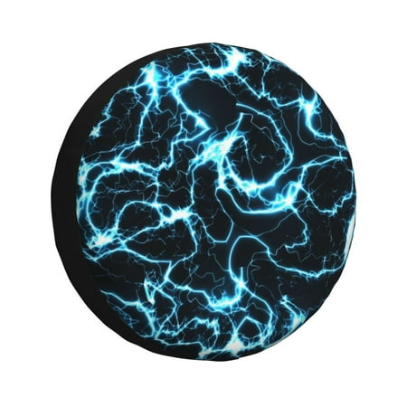 Gaeub Lightning 14-17in Tire Cover Spare Tire Cover for Camper Caravan Trailer Car Truck SUV Jeep-17 inch