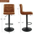 thumbnail image 5 of Duhome Faux Leather Bar Stools Set of 2 Swivel Barstools Counter Stools with Back Adjustable Bar Chairs for Kitchen Island Bar, Brown, 5 of 8