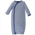 thumbnail image 2 of Touched by Nature Baby Boy Organic Cotton Side-Closure Snap Long-Sleeve Gowns 3pk, Blue Whale, Preemie, 2 of 4