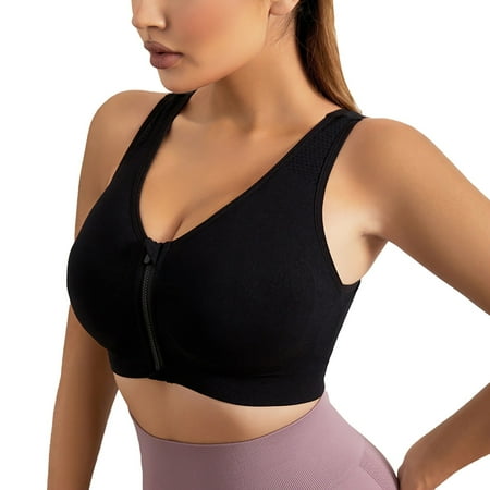 

Booker Women Zipper Strap Sports Bra Vest Casual Solid Color Running Yoga Fitness