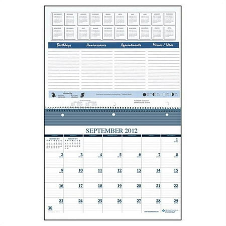House Of Doolittle HOD325 16 Month Sept - Dec Wall Notebook Calendar