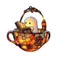 thumbnail image 2 of 2026 Halloween Reading Ghost Acrylic Suncatcher , Summerween Decor Signs for Window Hanging Ornament, Art Garden Decor for Book Lover, 2 of 8