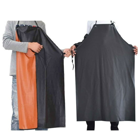 Waterproof Apron Leather Apron Butcher Work Heavy Duty Royal Black YIWEI
