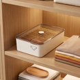 thumbnail image 6 of Linnome Underwear Storage Box 3 Partition Compartment Clear Lid Plastic Sock Bra Panties Drawer Organizer Wardrobe Closet Intimates Sorting Container, 6 of 6