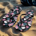 thumbnail image 4 of Chririnla Womens Flip Flops Hibiscus Flower Skull Print Comfortable Slip On Yoga Mat Thong Sandal Arch Support Non-Slip Indoor Bathroom Shower Shoes, 4 of 7