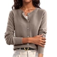 thumbnail image 3 of OIOLOYJM Cardigan Sweaters for Women Spring Casual Open Front Button Down Knit Shirts Long Sleeve Soft Comfy Fashion Outwear Camel M, 3 of 6